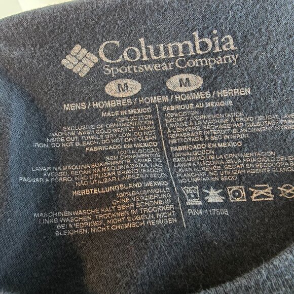 Columbia PFG T Shirt Mens Medium Blue Graphic Tee One Fish at a Time Fishing - Picture 7 of 8